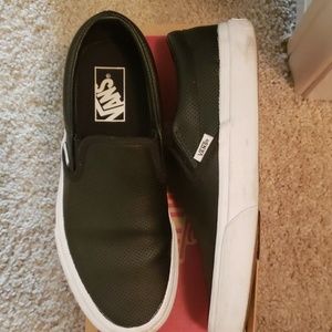 Vans leather slip on